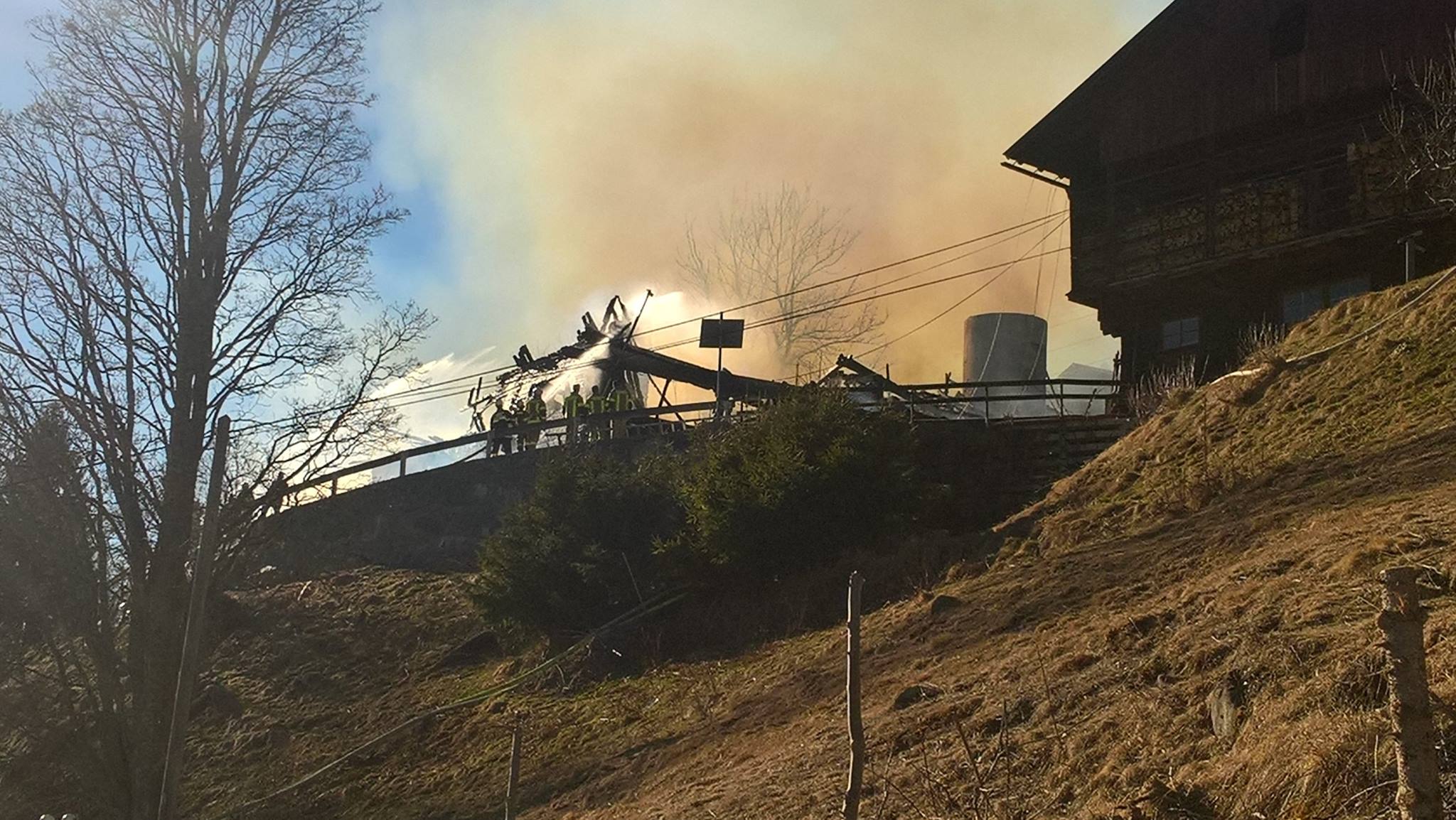 Bauernhofbrand in Untertilliach