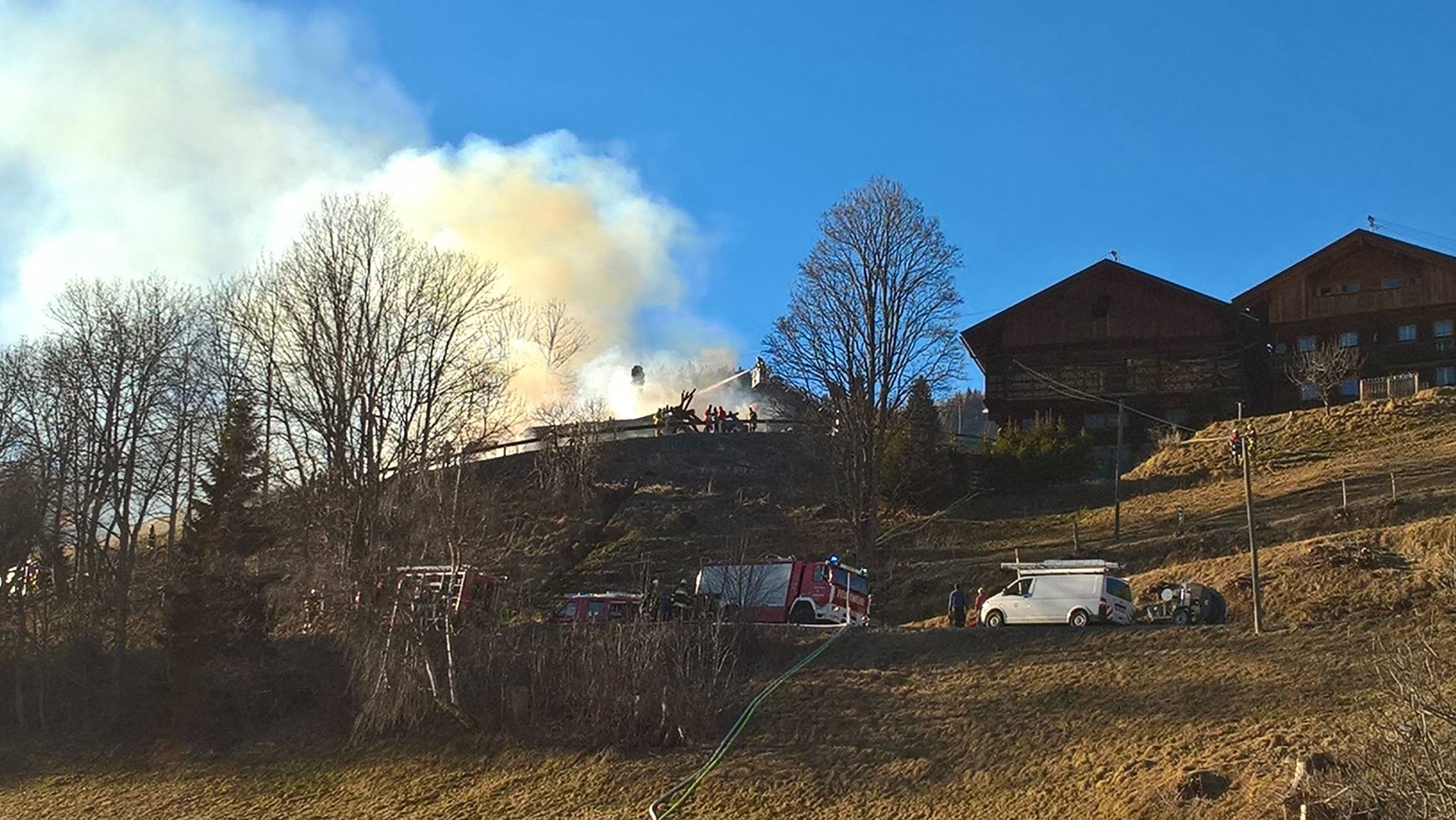 Bauernhofbrand in Untertilliach